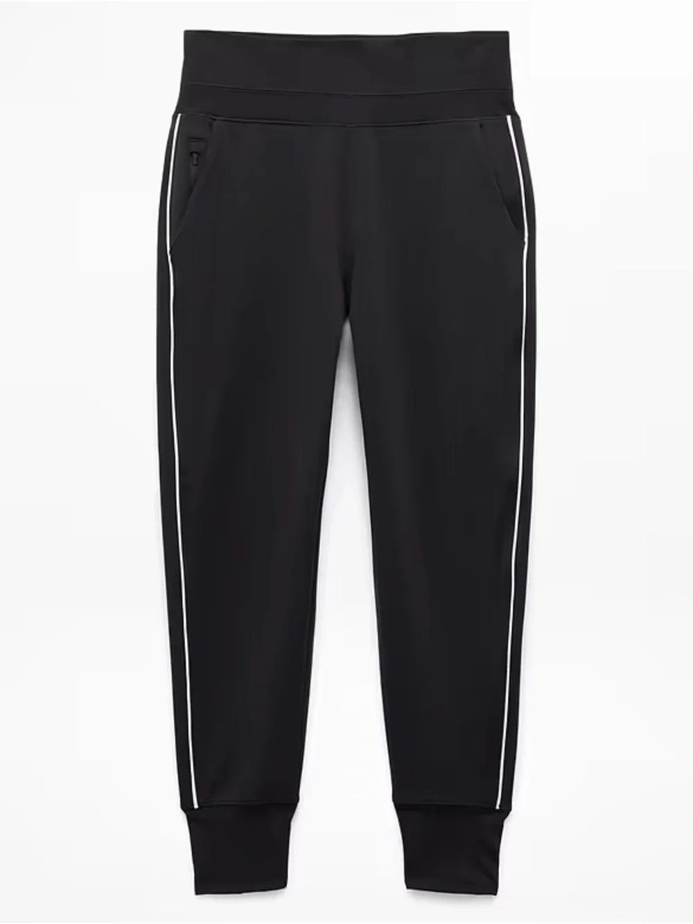 NWT Athleta Venice High Rise Track Stripe Jogger in Black/White Size S
